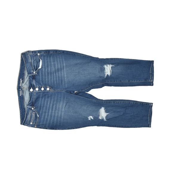 Torrid Women's Plus Size 20S Ripped Distressed Skinny Ankle Jeans Blue Denim - Picture 1 of 8